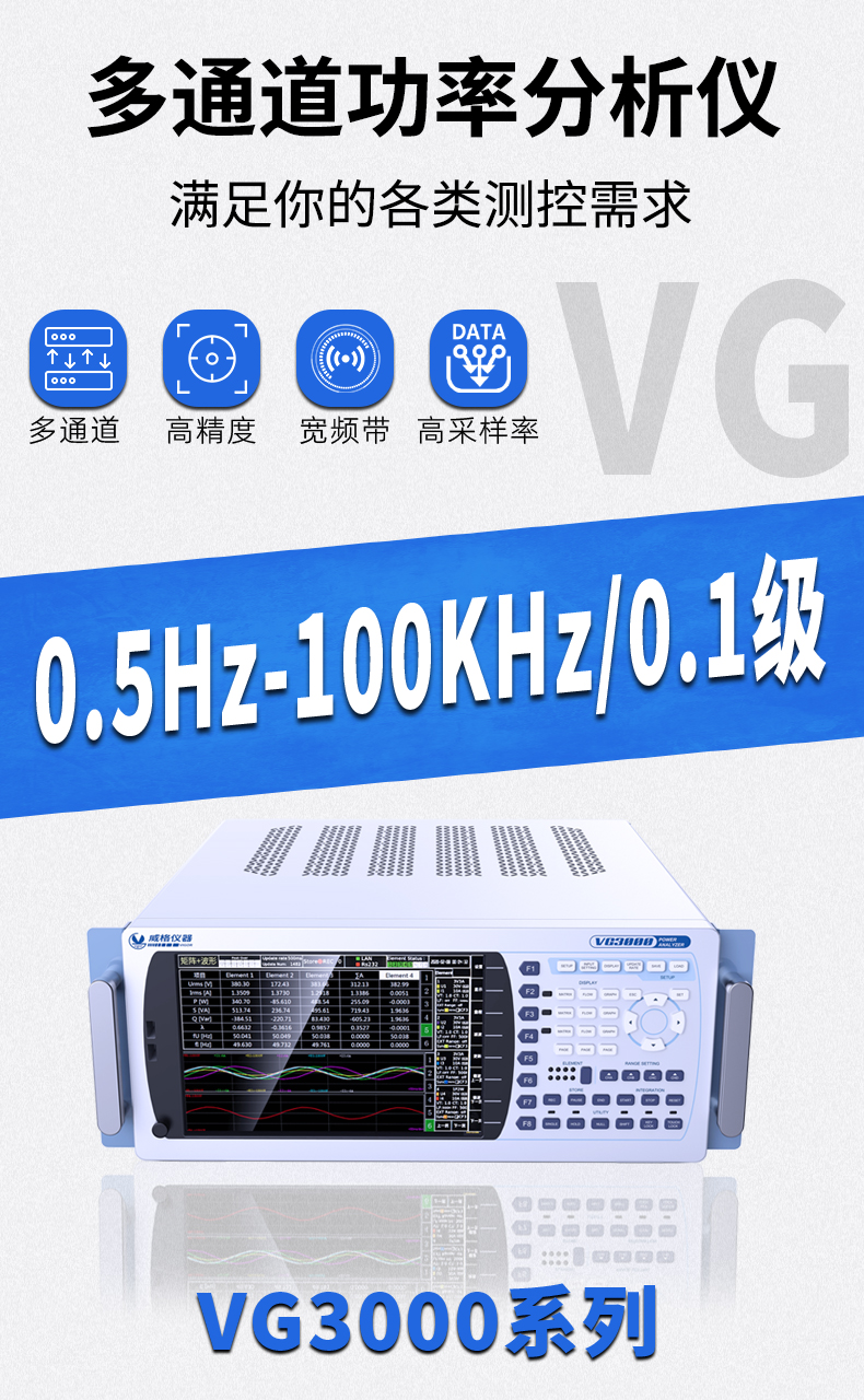 威格新品-多通道，多功能、高精度功率分析儀VG3000系列 廠(chǎng)家直銷(xiāo) 質(zhì)量保障插圖1
